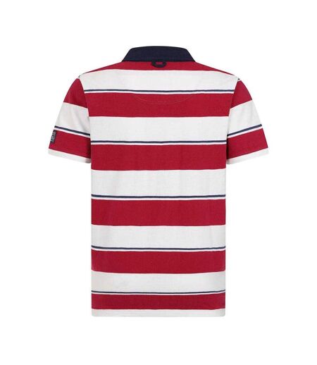Polo Manches Courtes Rugby Motif/style Rayé Homme Rouge Lazy Jacks