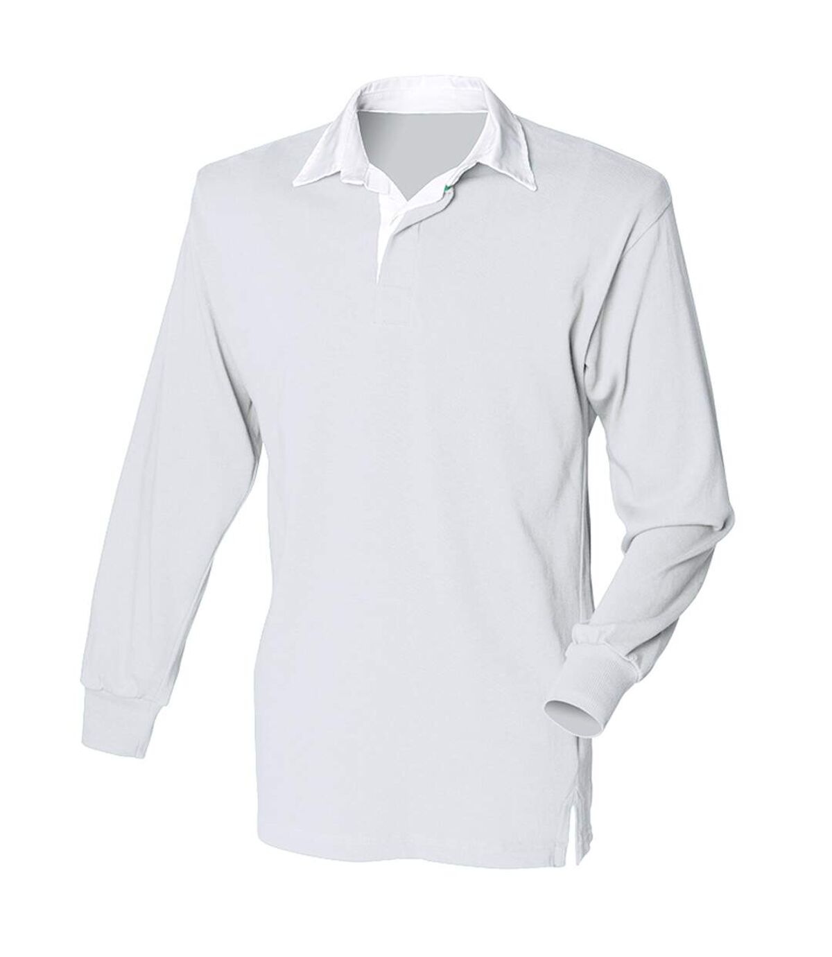 Front Row Long Sleeve Classic Rugby Polo Shirt (Heather Grey/ White) - UTRW478