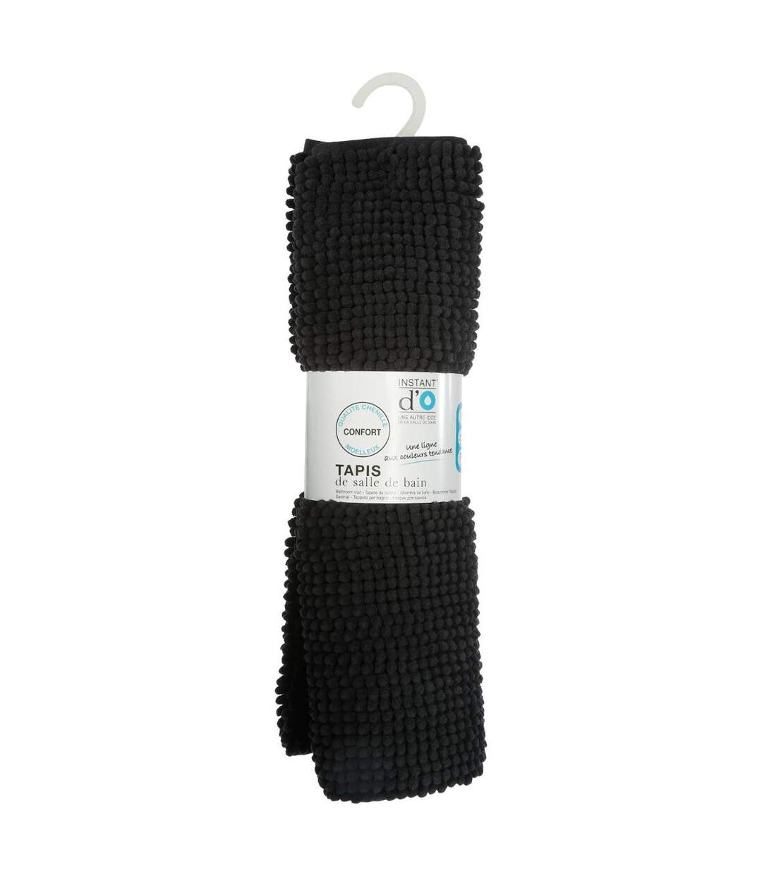 Tapis de Salle de Bain Chenille 50x80cm Noir-4