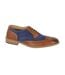 Chaussures Brogues Homme Brun Clair Bleu Marine Roamers-1