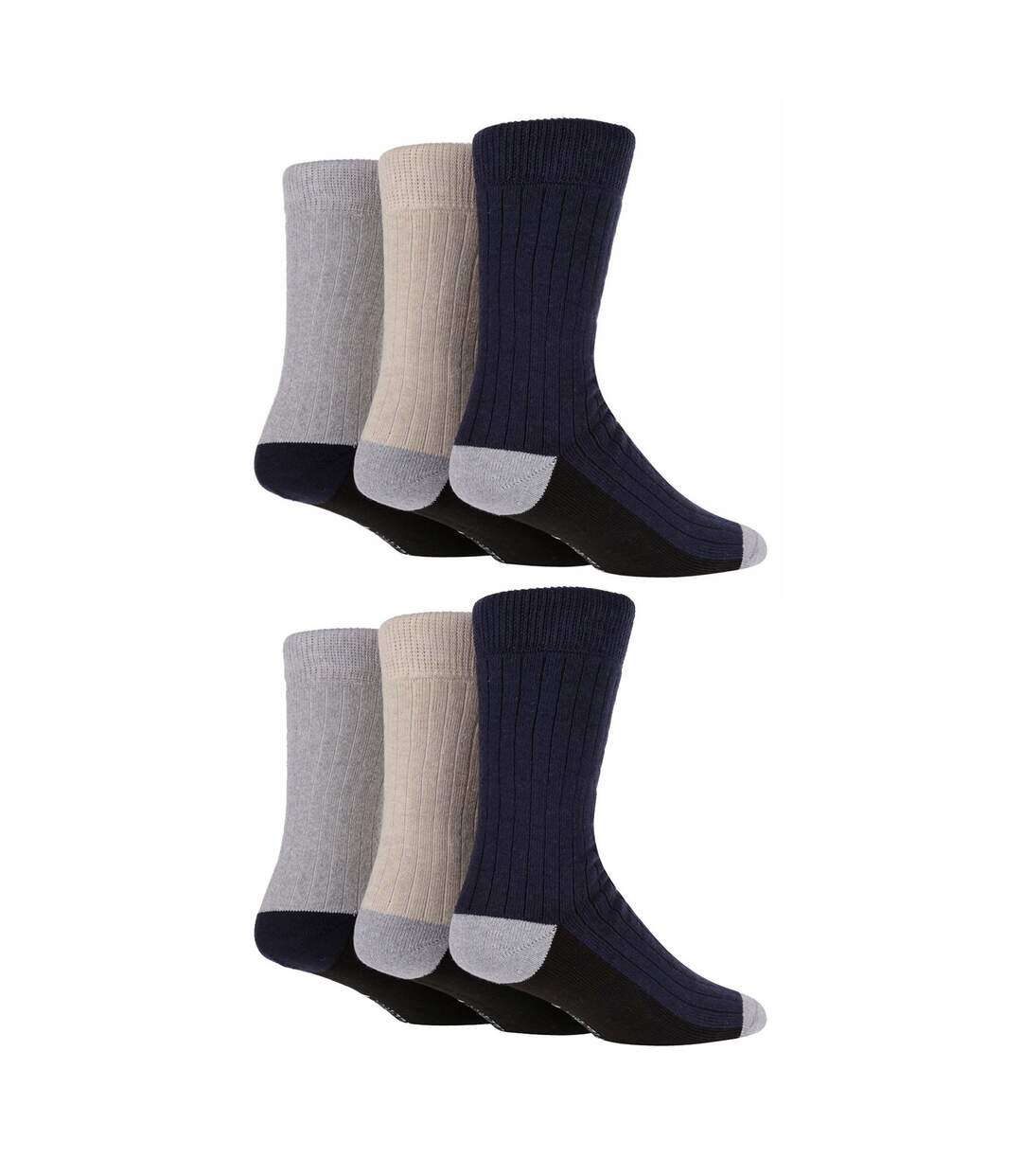 Wildfeet - 6 Paires Homme Chaussettes Bottes Coton Randonnée-3