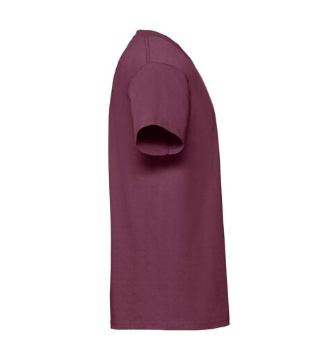 T-shirt Iconic Premium Homme Bordeaux Fruit Of The Loom
