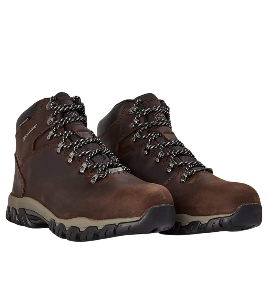 Womens/ladies Mendip Leather Hiking Boots Chocolate Karrimor-4