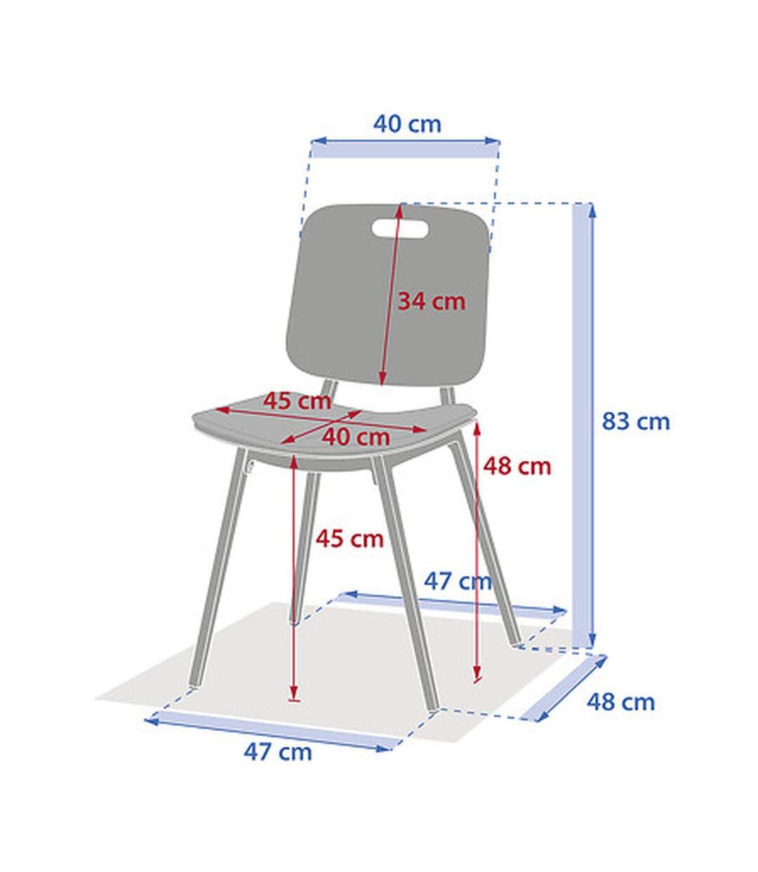 Lot de 2 chaises hautes de jardin en aluminium TERZANO - Beige et argile-2