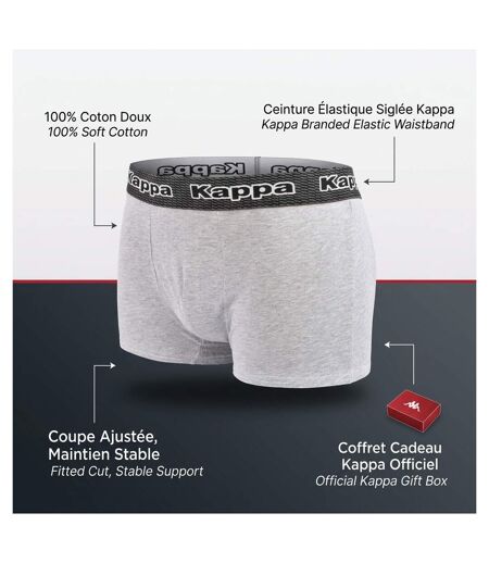 KAPPA Boxers Homme Pack de 4 (Lot) - Coton, Coffret Cadeau