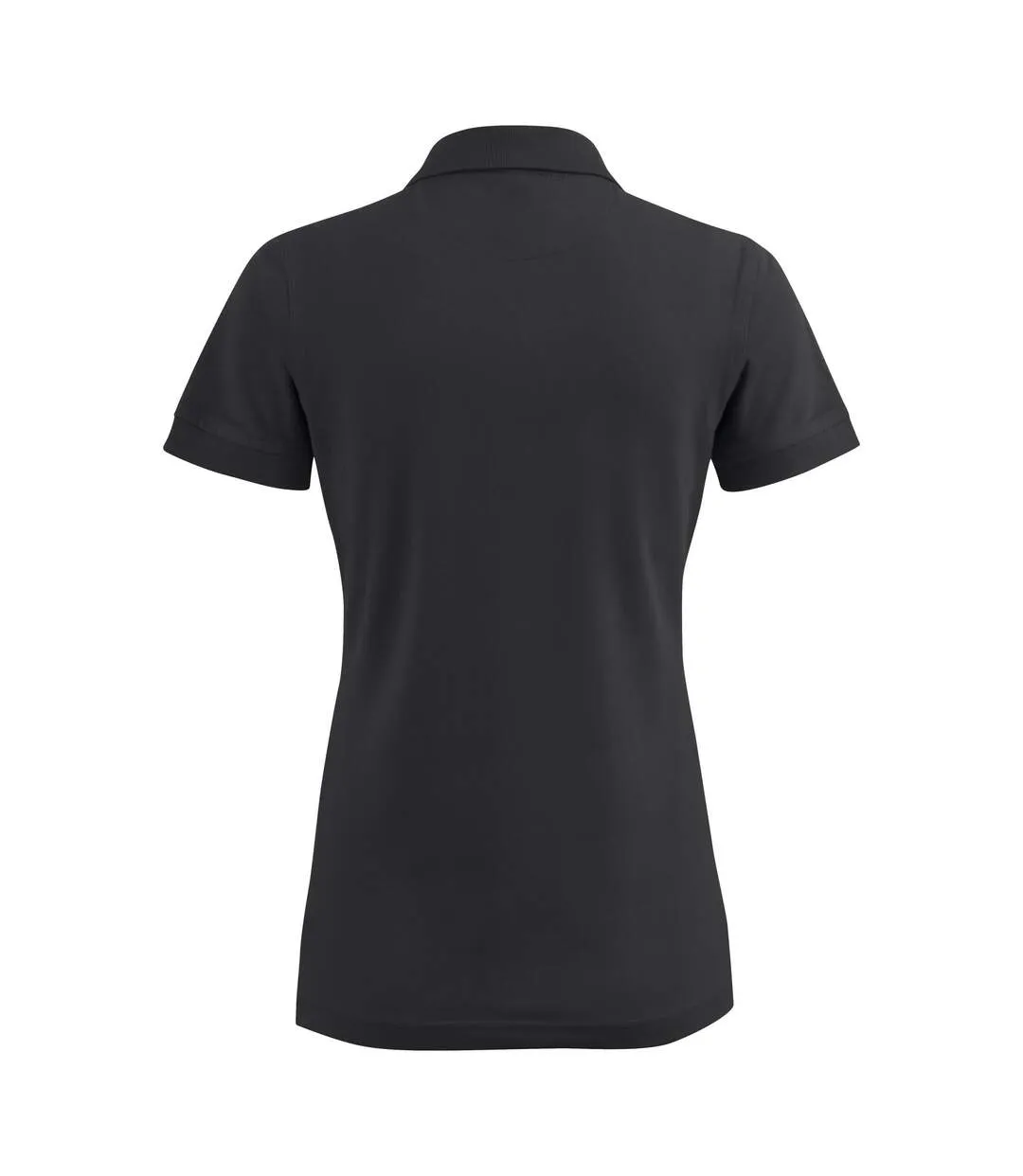 Womens/ladies Stretch Polo Shirt Black Printer-3