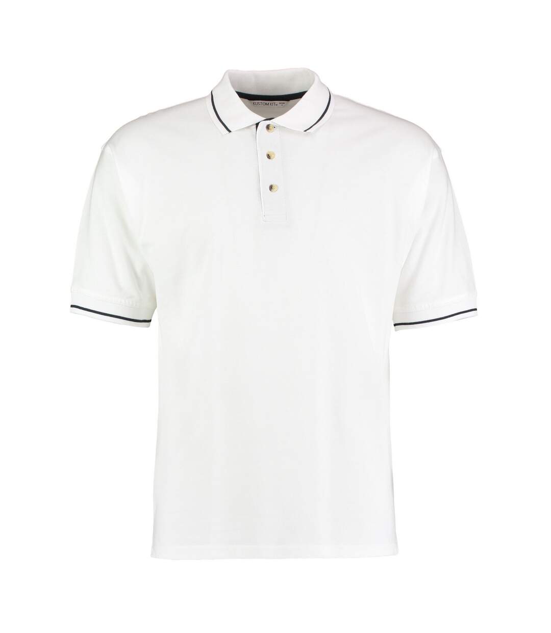 Polo st mellion homme blanc / bleu marine Kustom Kit-1