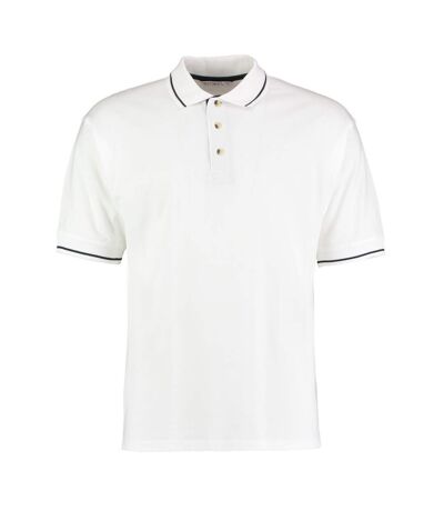 Polo st mellion homme blanc / bleu marine Kustom Kit