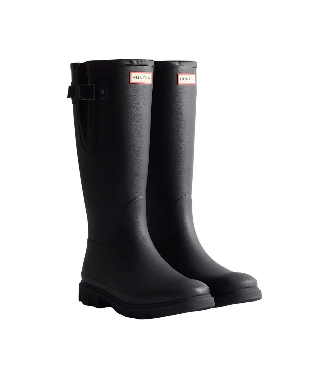Mens downpour adjustable wellington boots dark olive/black Hunter-1
