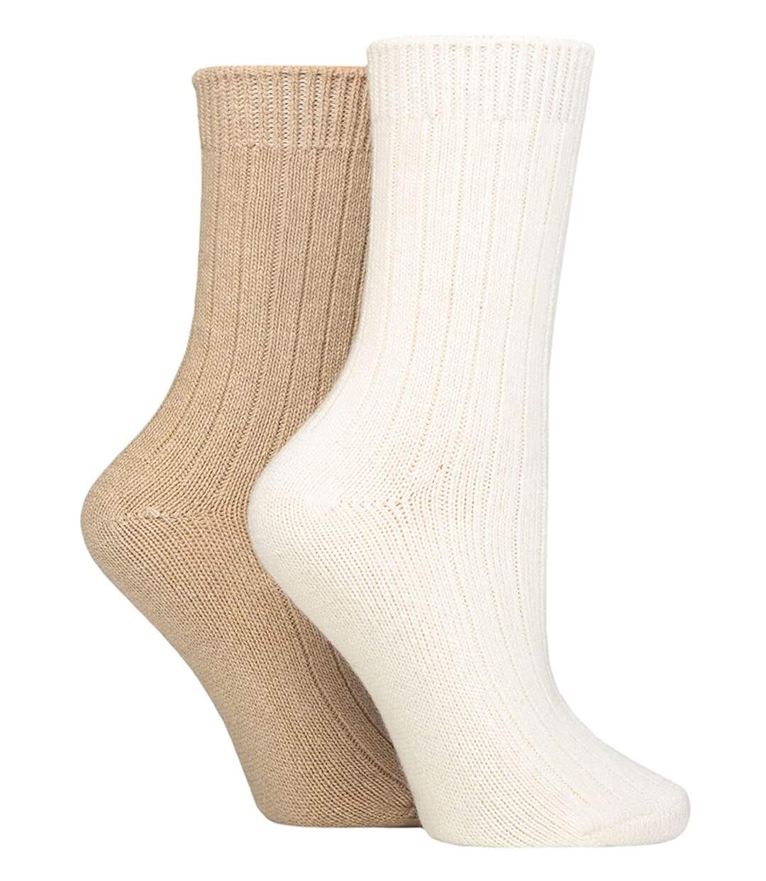 Lot de 2 chaussettes de lit en cachemire doux et chaud pour femme