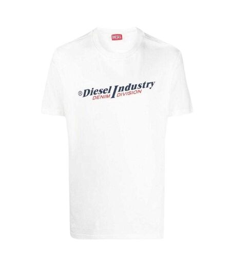 T-shirt Motif/style Logo Industry Denim Division Adulte Blanc Diesel