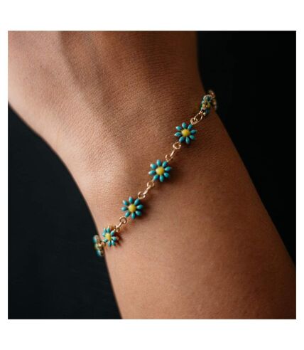 Multicolour Turquoise Sun Flower Summer Indie Boho Daisy Charms Bracelet