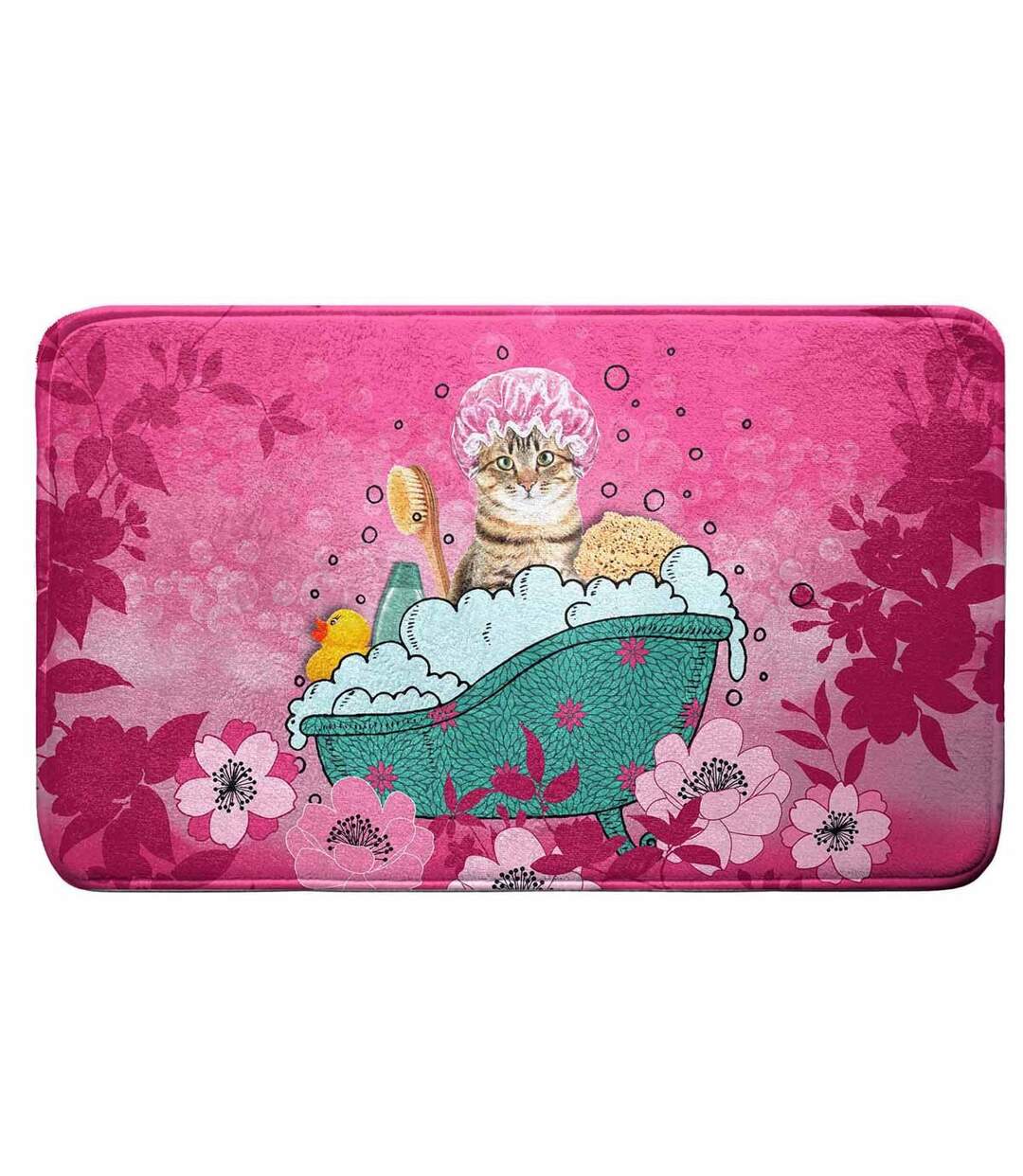Tapis de Salle de Bain Chatibulle 45x75cm Rose-1