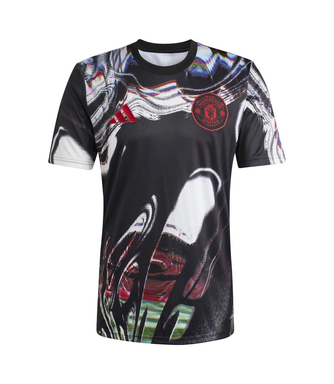T-shirt Motif/style Manchester United Fc Pre-match Homme Noir Blanc Adidas-2
