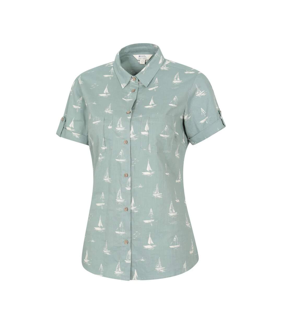 Chemisier Manches Courtes Motif/style Voilier Coconut Femme Vert Kaki Imprimé Mountain Warehouse-3