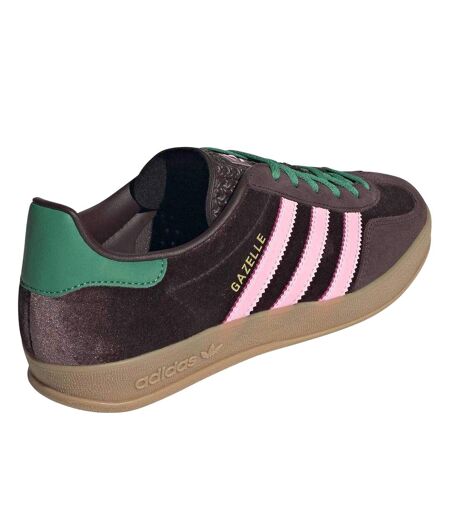Womens/ladies Gazelle Retro Suede Trainers Brown Pink Adidas