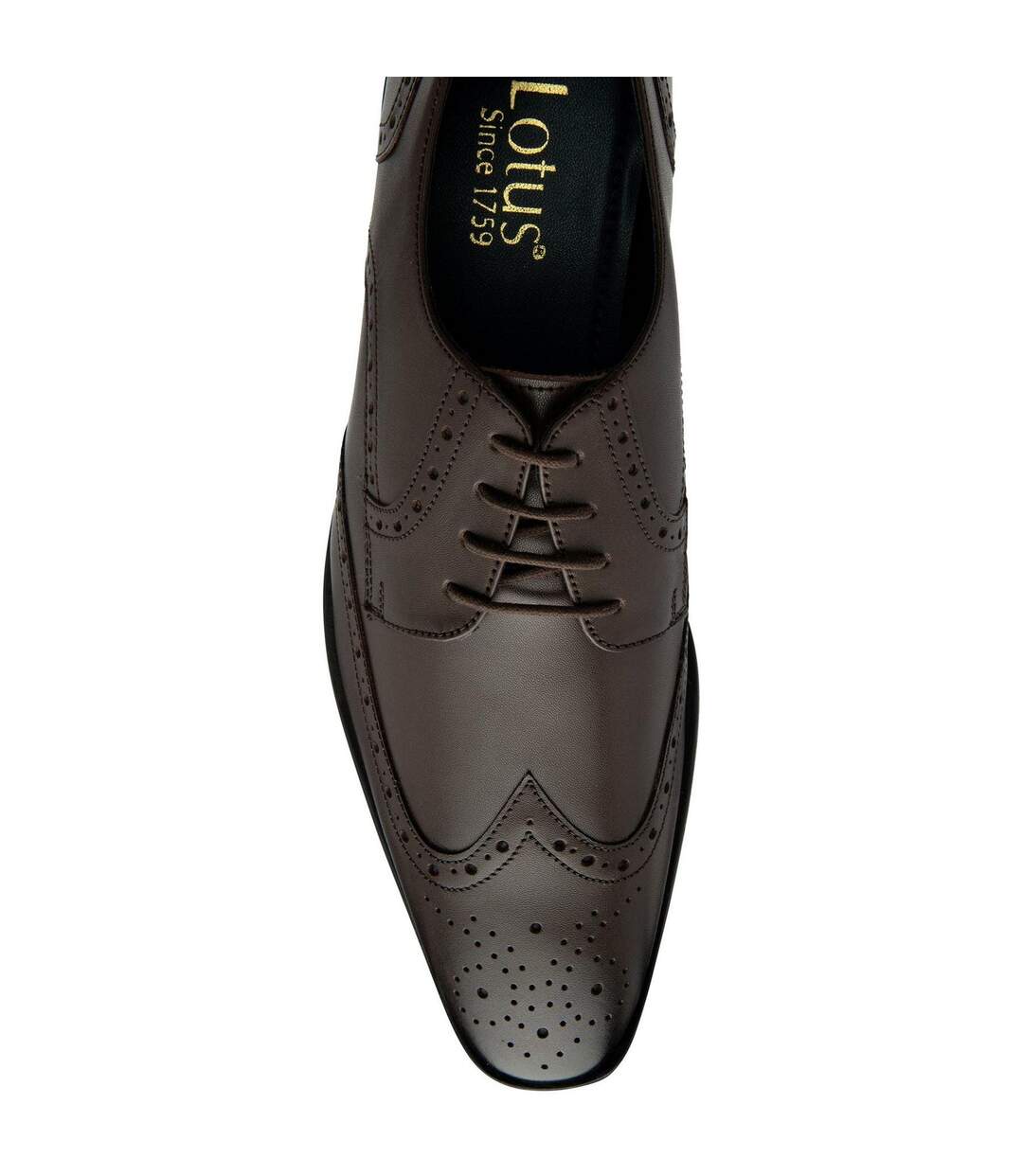 Mens Milton Leather Low Heel Brogues Brown Lotus Shoes-3