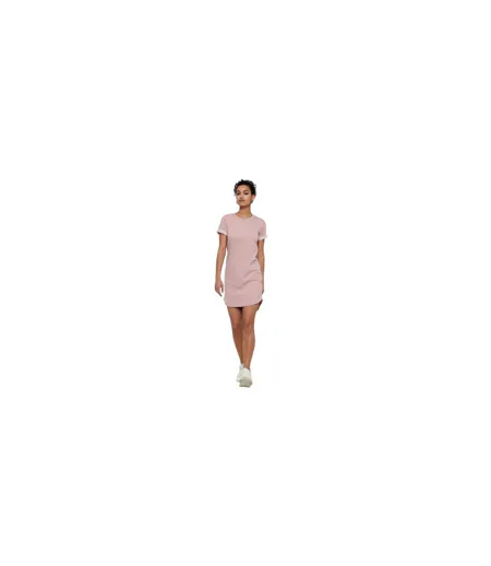 Womens/ladies Crew Neck Mini Shirt Dress Rose Only