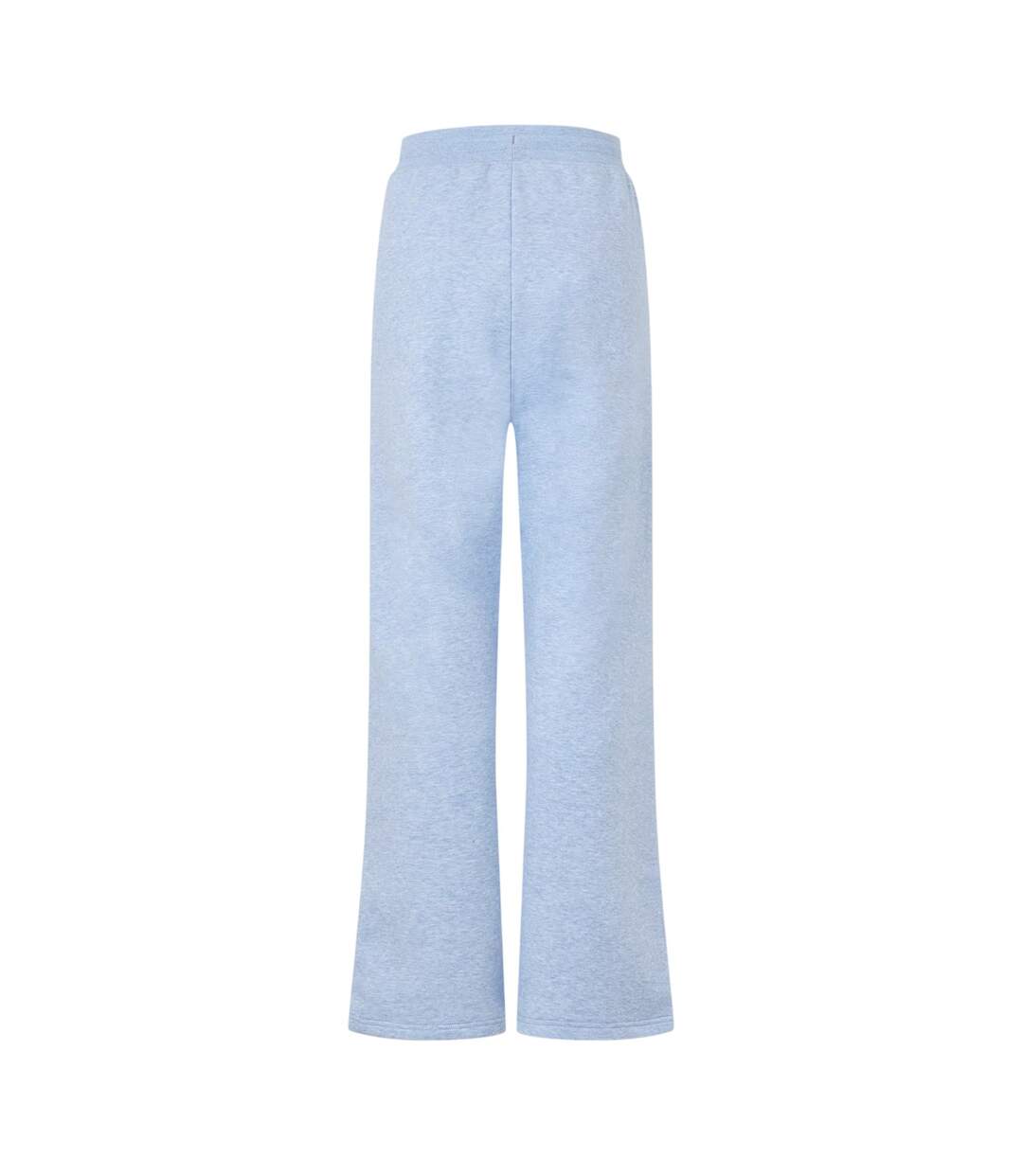 Womens/ladies Fleece Joggers Blue Marl USA Pro-3