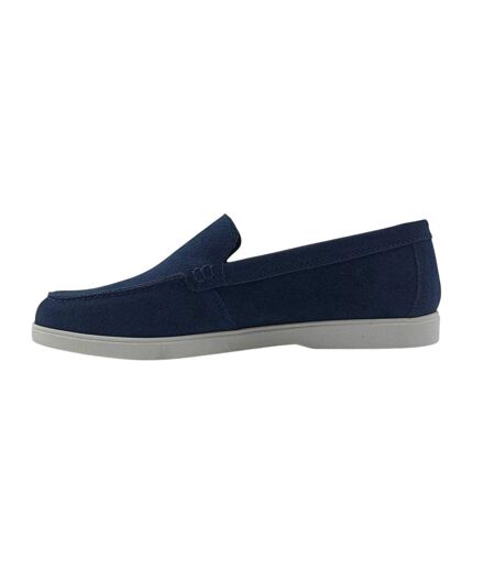 Mens Leather Slip-on Moccasins Navy Jack Wills