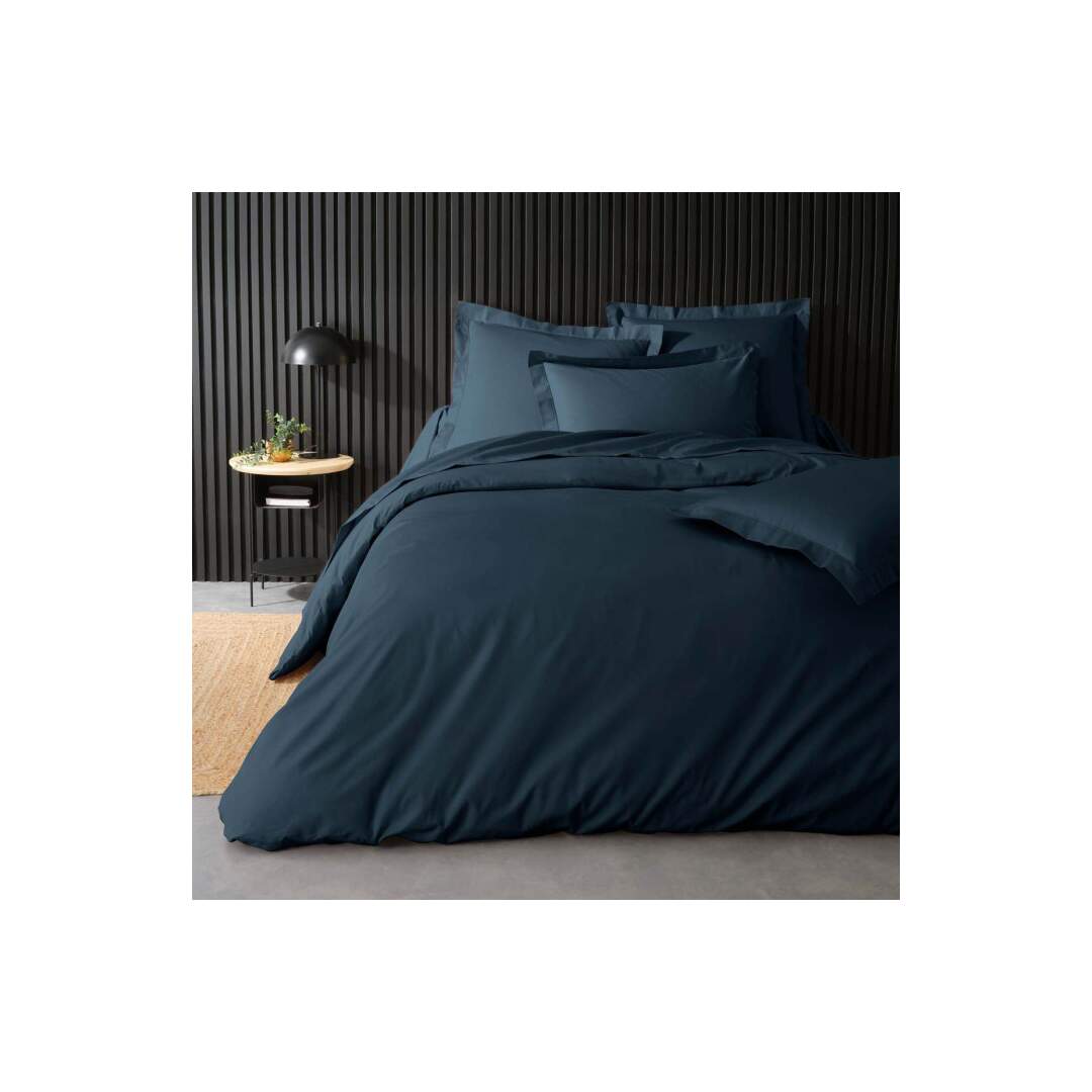 Taie de Traversin Percaline 85x185cm Bleu Nuit-3