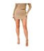 Womens/ladies Knitted Mini Skirt Tan Missy Empire-2