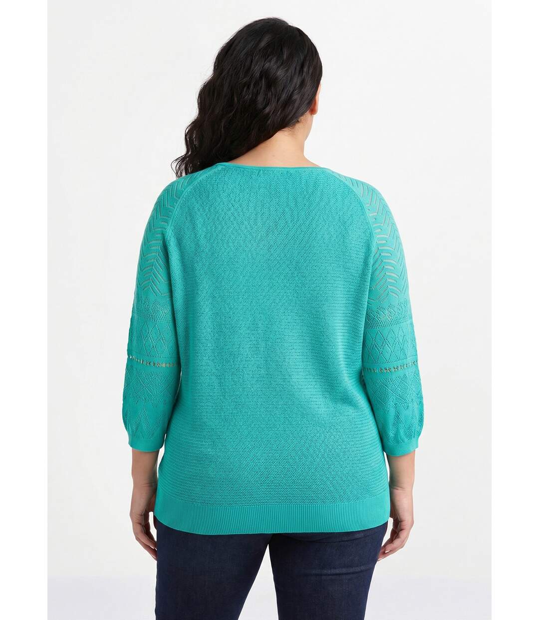 Pull léger manches 3/4 raglan col rond-2