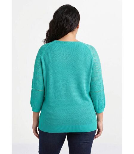 Pull léger manches 3/4 raglan col rond