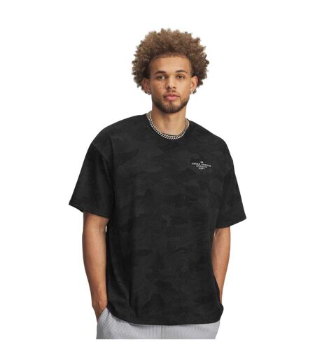 Mens Heavyweight T-shirt Black White Under Armour