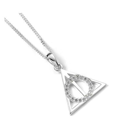 Harry Potter Deathly Hallows Necklace & Pendant (Silver) (One Size) - UTTA9478