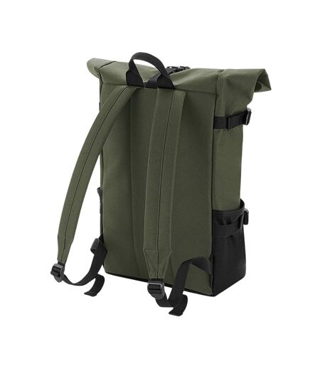 Bagbase Block Roll Top Knapsack (Olive/Black) (One Size) - UTBC5478