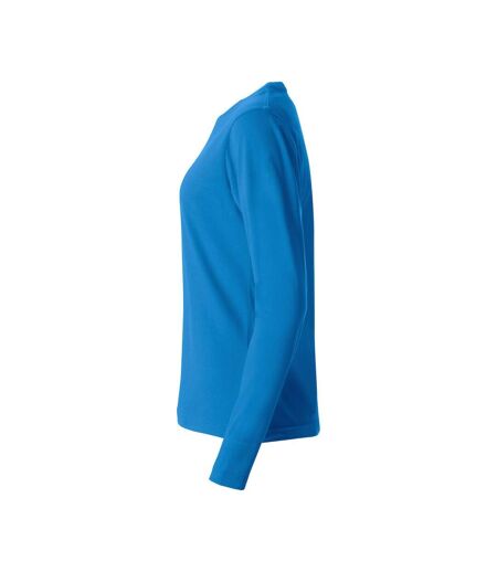 Womens/ladies Basic Long-sleeved T-shirt Royal Blue Clique