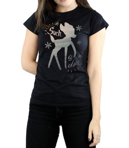 Disney - T-shirt BAMBI WINTER DEER - Femme (Noir) - UTBI14809