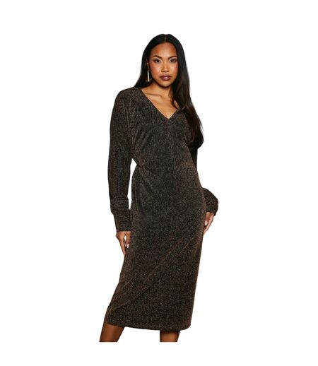Robe Mi-longue Femme Jaune Or Principles