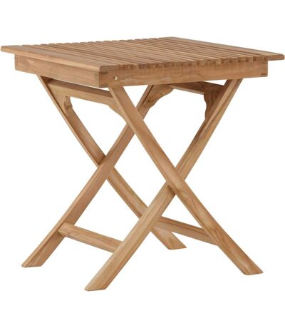 Table de jardin pliante carré 70 x 70 cm en teck Ghana