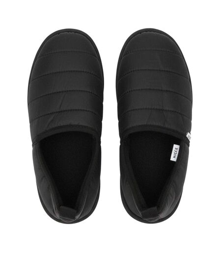 Mens Daniel Quilted Slippers Black Nicce
