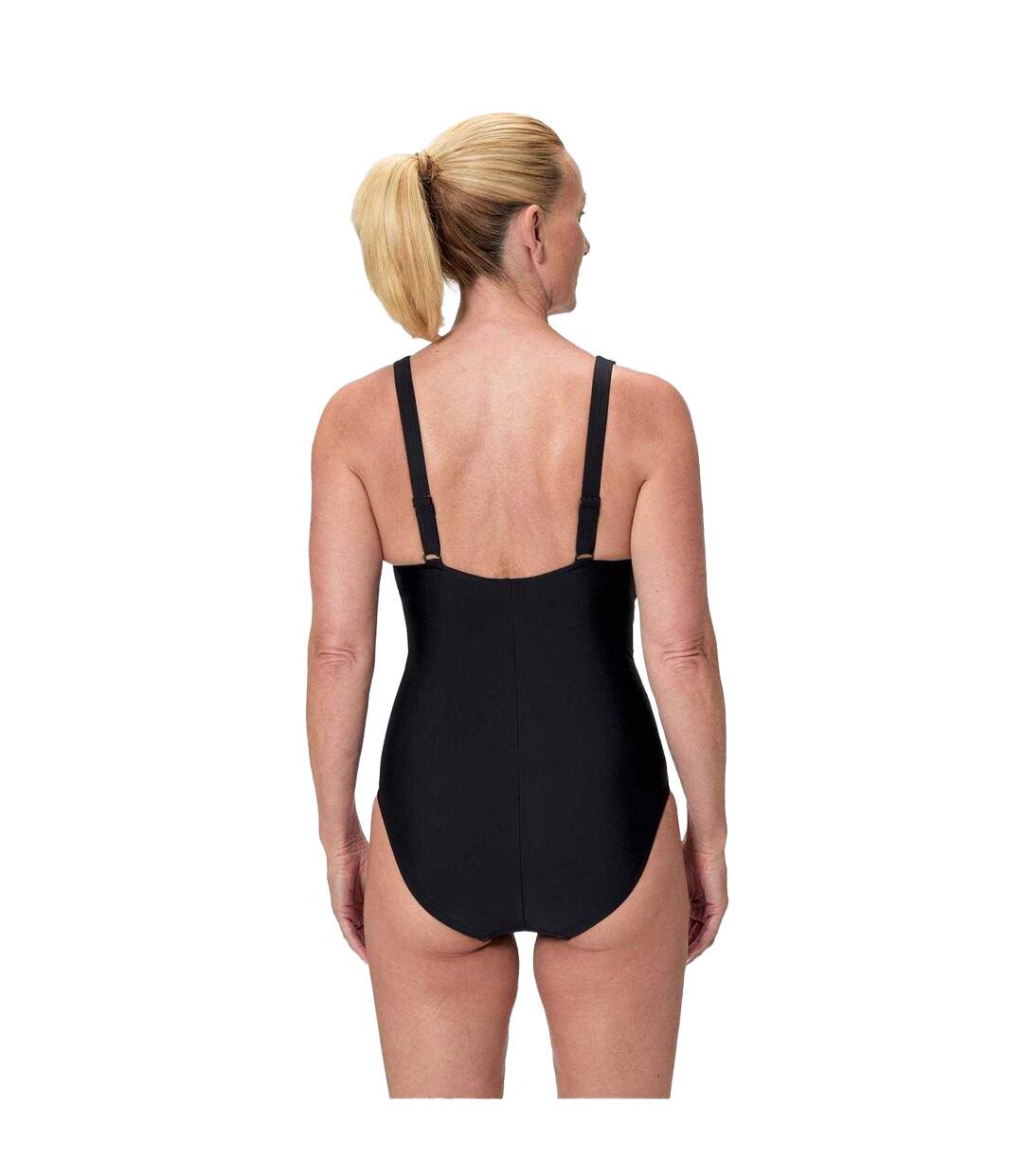 Maillot De Bain 1 Pièce Motif/style À Panneaux Femme Anthracite Blanc Speedo-3