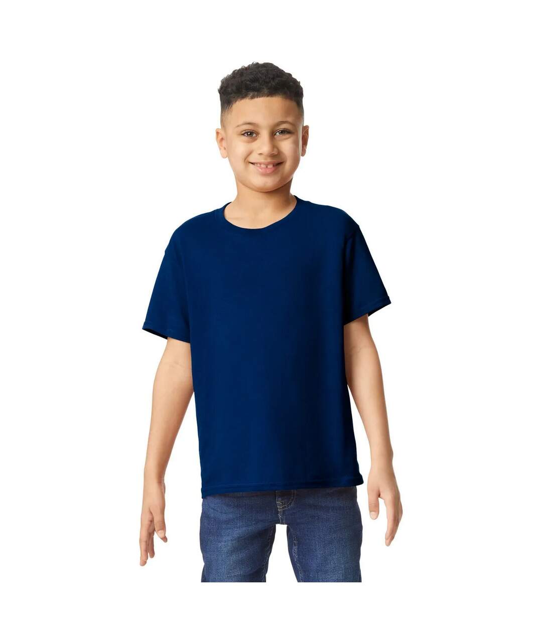 T-shirt enfant bleu marine Gildan-1