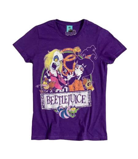 T-shirt Motif/style Animé Femme Violet Beetlejuice