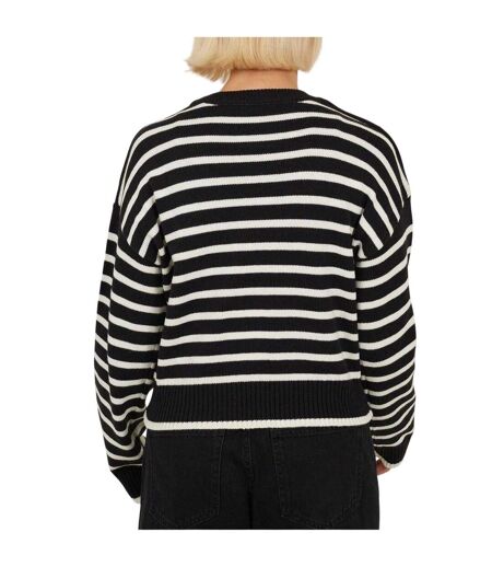 Pull Motif/style À Rayures Femme Noir Blanc Cassé Brave Soul