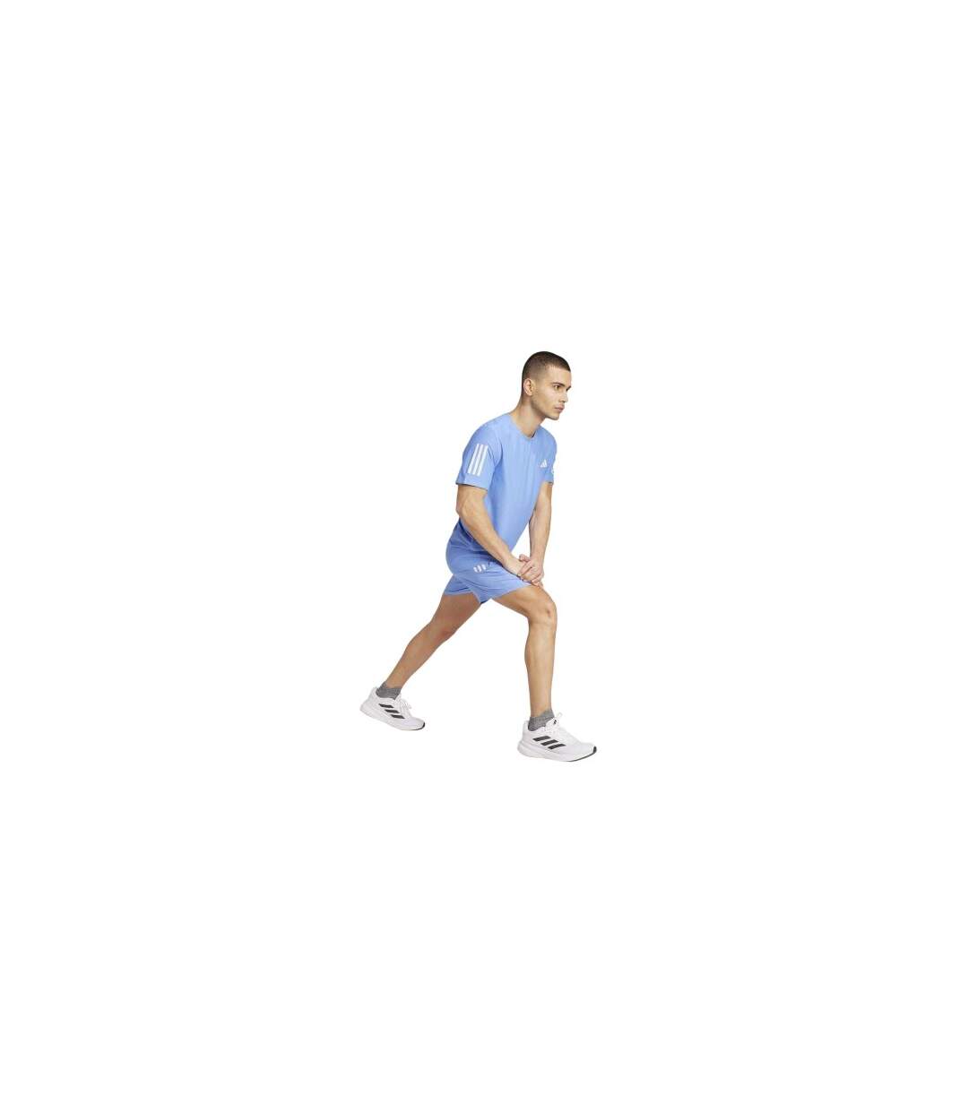 Mens Own The Run Logo Running Shorts Blue Adidas-1