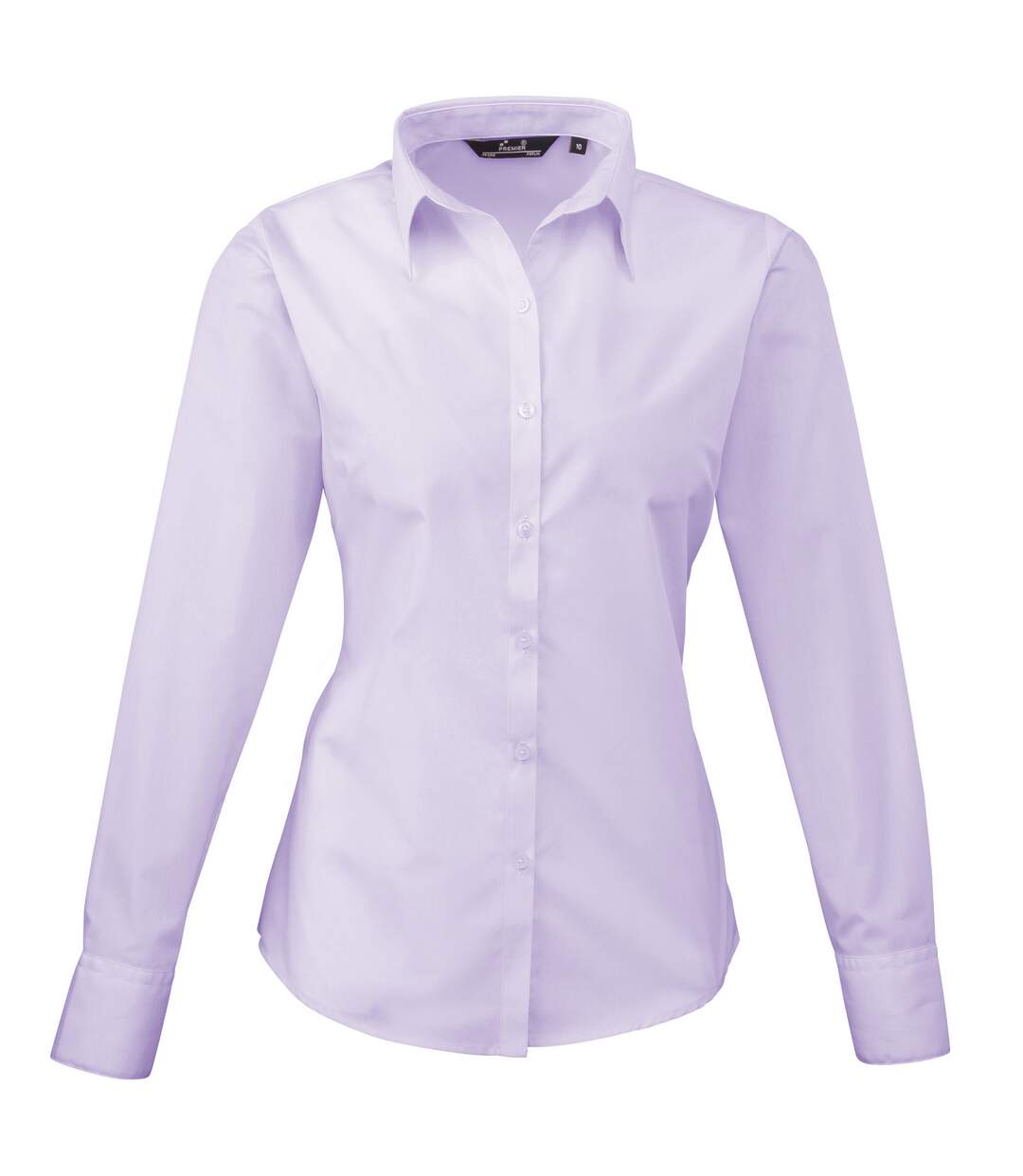 Womens/ladies poplin long-sleeved blouse lilac Premier