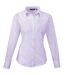 Premier Womens/Ladies Poplin Long Sleeve Blouse / Plain Work Shirt (Lilac) - UTRW1090