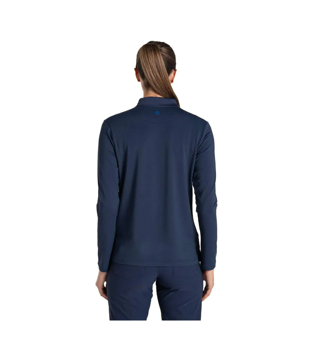 Womens/ladies Thornbury Nosilife Long-sleeved Golf Polo Shirt Blue Navy Craghoppers-3