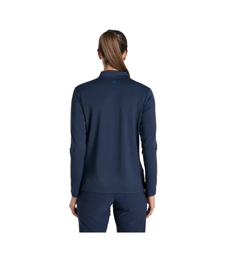 Womens/ladies Thornbury Nosilife Long-sleeved Golf Polo Shirt Blue Navy Craghoppers