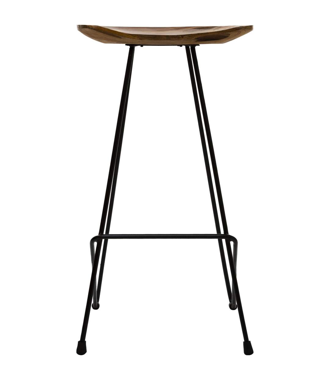 2 Tabourets de bar design bois et métal Sumar - Noir-2