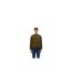 Mens Box Logo Cotton Crew Neck Straight Sweatshirt Dark Olive Napapijri-1