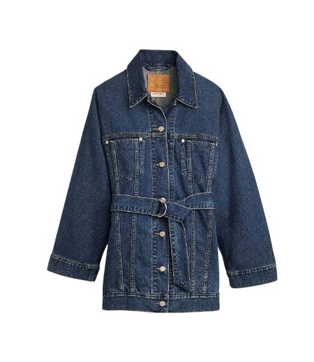Womens/ladies Denim Flap Pocket Trucker Jacket Denim Levis