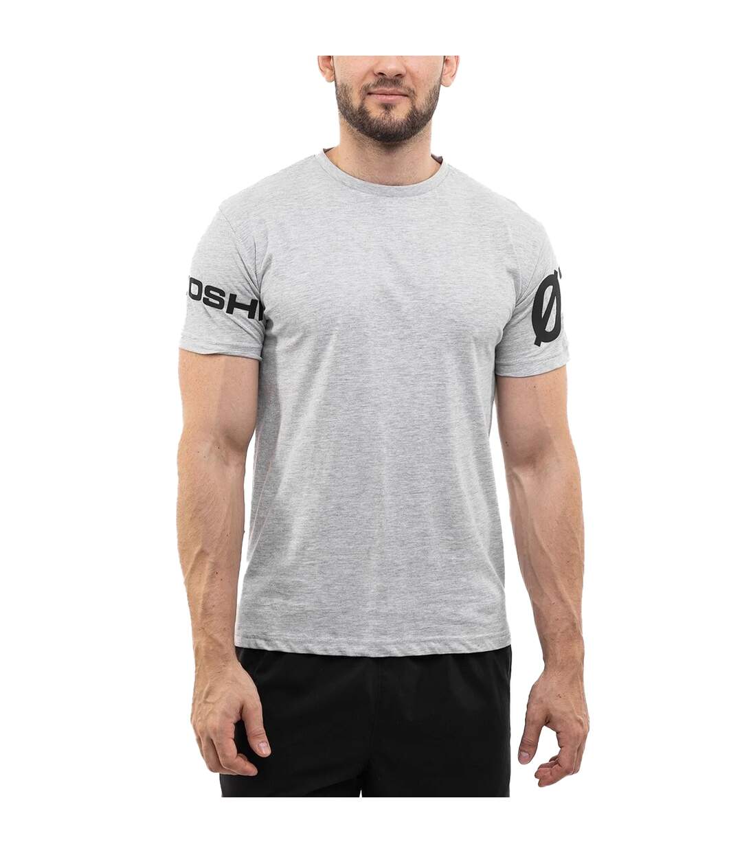 T-shirt Motif/style Imprimé Sur Manche Homme Gris Ozoshi-1