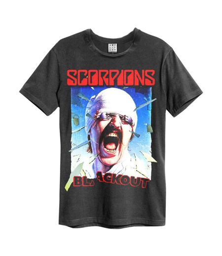Unisex Adult Blackout Scorpions T-shirt Charcoal Amplified